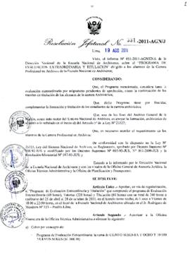 Resolución Jefatural N° 331-2011-AGN/J