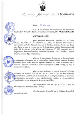 Resolución Jefatural N° 383-2004-AGN/J