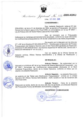 Resolución Jefatural N° 411-2005-AGN/J