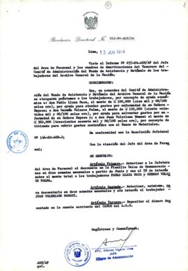 Resolución Directoral N° 42-84-AGN/OA