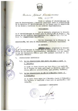 Resolución Jefatural N° 182-1984/AGN/J