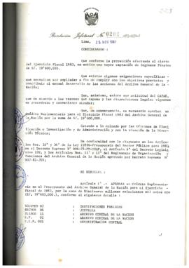 Resolución Jefatural N° 204-1983/AGN/J