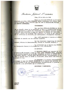 Resolución Jefatural N° 118-1982/AGN/J