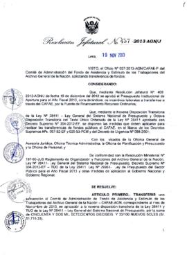 Resolución Jefatural N° 457-2013-AGN/J