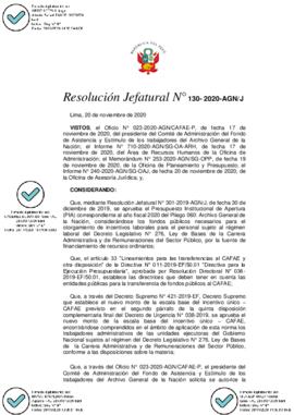 Resolución Jefatural N° 130-2020-AGN/J