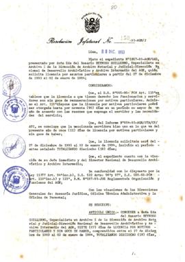Resolución Jefatural N° 159-1993/AGN/J
