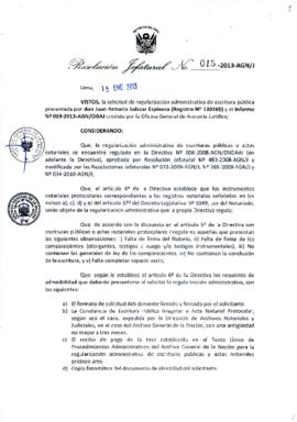 Resolución Jefatural N° 015-2013-AGN/J