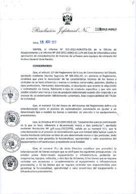 Resolución Jefatural N° 238-2012-AGN/J