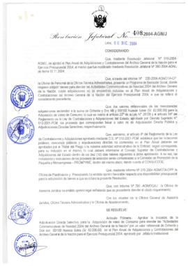 Resolución Jefatural N° 408-2004-AGN/J