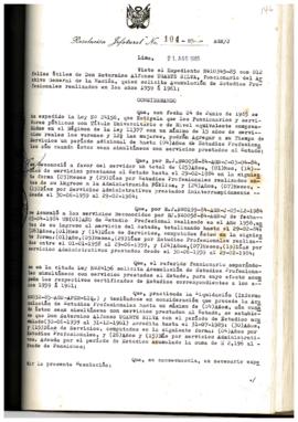 Resolución Jefatural N° 104-1985/AGN/J