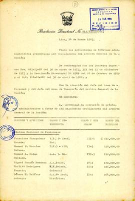 Resolución Directoral N° 015/83/AGN/OA