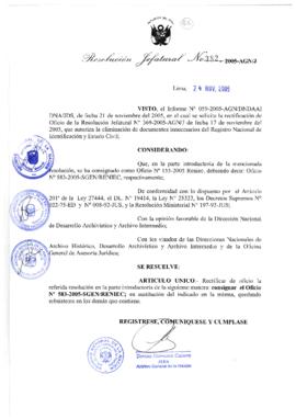 Resolución Jefatural N° 382-2005-AGN/J