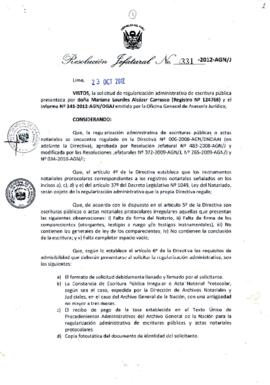 Resolución Jefatural N° 331-2012-AGN/J