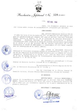 Resolución Jefatural N° 004-1998/AGN/J