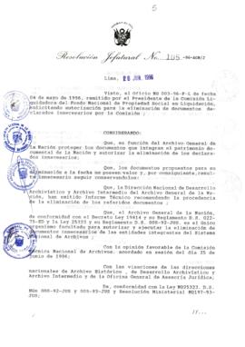 Resolución Jefatural N° 105-1996/AGN/J