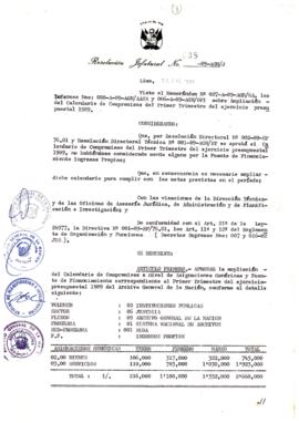 Resolución Jefatural N° 008-1989/AGN/J