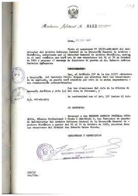 Resolución Jefatural N° 163-1983/AGN/J