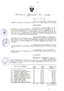 Resolución Jefatural N° 058-1994/AGN/J
