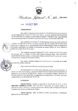 Resolución Jefatural N° 397-2011-AGN/J