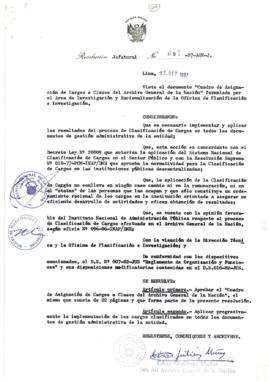 Resolución Jefatural N° 067-1987/AGN/J
