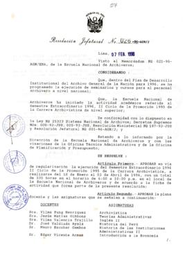 Resolución Jefatural N° 026-1996/AGN/J