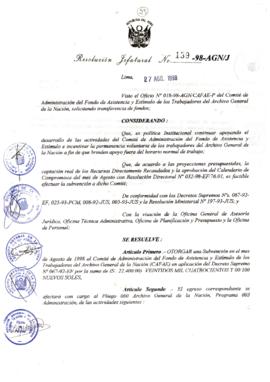 Resolución Jefatural N° 139-1998/AGN/J