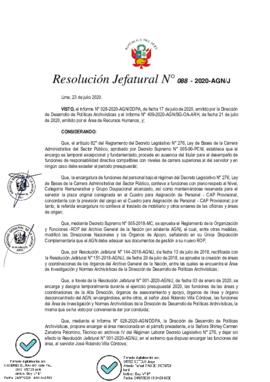 Resolución Jefatural N° 088-2020-AGN/J