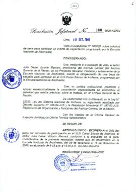 Resolución Jefatural N° 300-2006-AGN/J