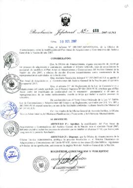 Resolución Jefatural N° 468-2007-AGN/J