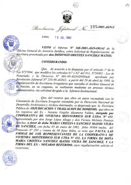 Resolución Jefatural N° 195-2003-AGN/J