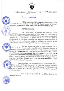 Resolución Jefatural N° 163-2004-AGN/J