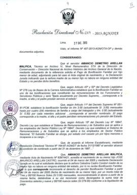 Resolución Directoral N° 077-2013-AGN/OTA
