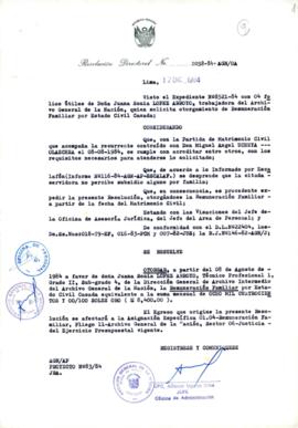 Resolución Directoral N° 98-84-AGN/OA