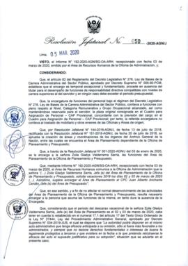 Resolución Jefatural N° 050-2020-AGN/J