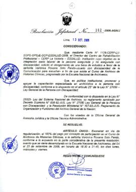 Resolución Jefatural N° 312-2006-AGN/J