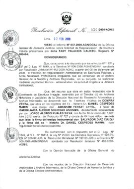 Resolución Jefatural N° 034-2009-AGN/J