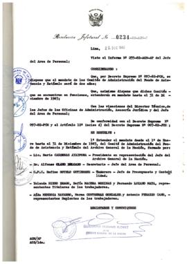 Resolución Jefatural N° 234-1982/AGN/J