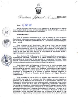 Resolución Jefatural N° 024-2012-AGN/J