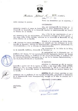 Resolución Jefatural N° 286-1991/AGN/J