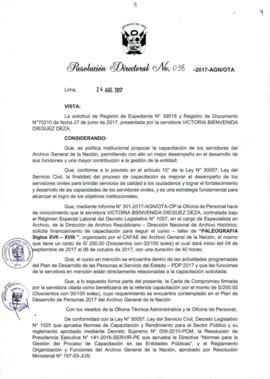 Resolución Directoral N° 038-2017-AGN/OTA