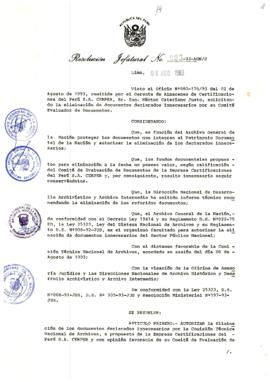 Resolución Jefatural N° 093-1993/AGN/J