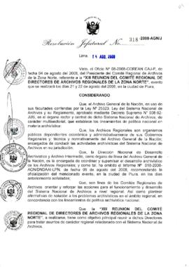 Resolución Jefatural N° 318-2008-AGN/J