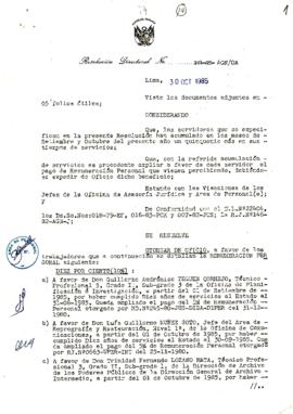 Resolución Directoral N° 104-85-AGN/OA