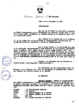Resolución Jefatural N° 228-1988/AGN/J
