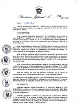 Resolución Jefatural N° 150-2018-AGN/J