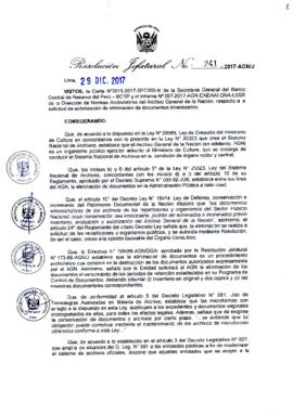 Resolución Jefatural N° 241-2017-AGN/J