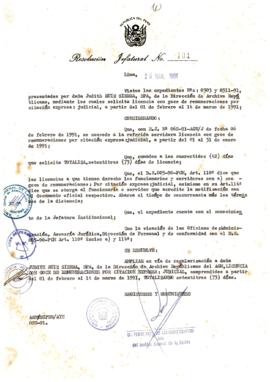 Resolución Jefatural N° 101-1991/AGN/J