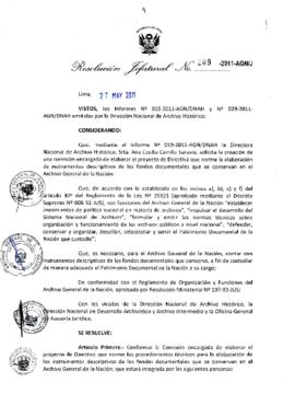 Resolución Jefatural N° 209-2011-AGN/J