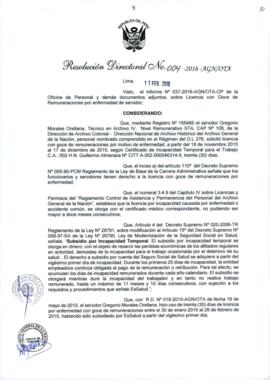 Resolución Directoral N° 004-2016-AGN/OTA