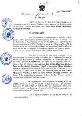 Resolución Jefatural N° 265-2006-AGN/J